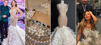 Златко Јовановски со впечатлива креација за Талија од „Росалинда“: Фустан со пердуви и бисери за Латино наградите 