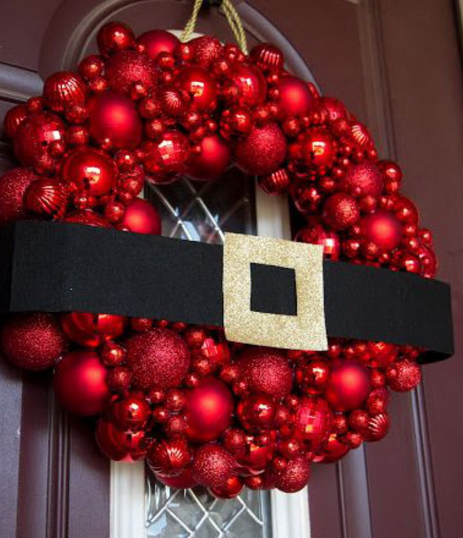 рождественский венок на дверь своими руками
