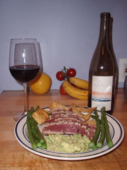 riba-i-crveno-vino-nikako